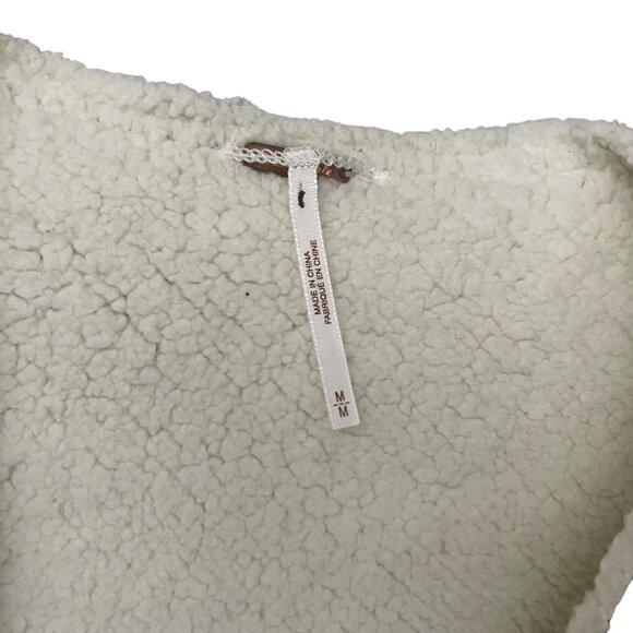 Free People Wool‎ Blend Sherpa Oversized Vest Multicolor Size M Boho Lagenlook - Picture 3 of 5